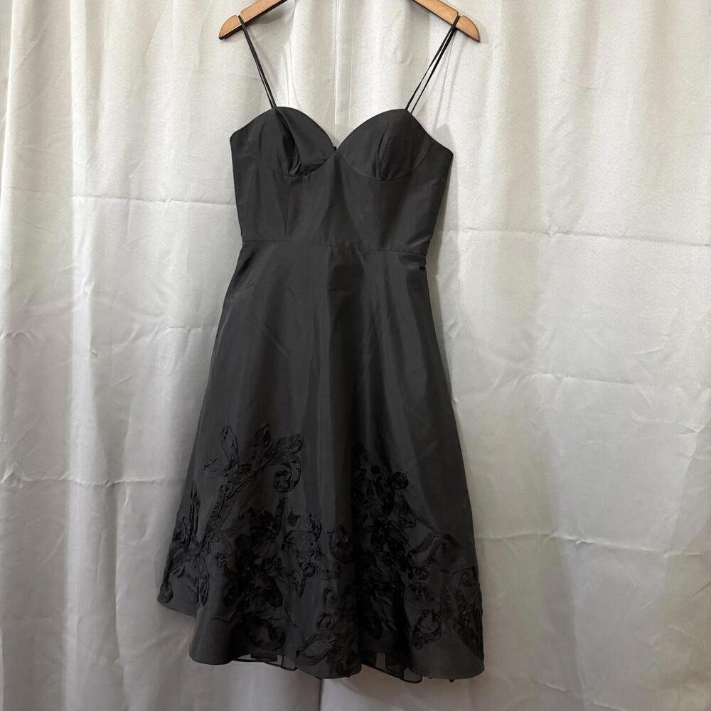 Laundry by Shelli Segal Black Cocktail Dress Sz 4 NWT Spaghetti Strap Zip